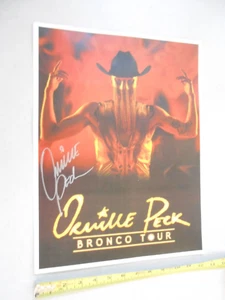 RARE HAND SIGNED ORVILLE PECK COUNTRY BRONCO TOUR POSTER VIP CONCERT RODEO - Picture 1 of 7