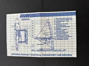 Vintage 1983 GI Joe ARAH MANTA WINDSURFER Anleitung Baupläne ORIGINAL - Bild 1 von 3