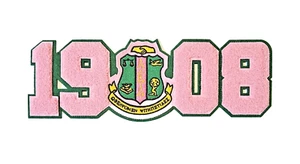 Alpha Kappa Alpha 1908 11" x 3.5 " Chenille and Embroidered Iron On Patch - Picture 1 of 3