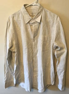 Club Monaco Men Size XL IVORY Slim Fit Button Down  Shirt Long Sleeve Preppy - Picture 1 of 8