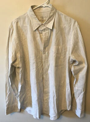 Club Monaco Men Size XL IVORY Slim Fit Button Down  Shirt Long Sleeve Preppy - Image 1 of 4