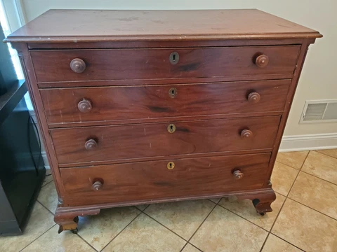Early Quaker Heirloom Shaker Style Chest Of Drawers Cover