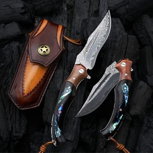 HANDMADE VG 10 DAMASCUS STEEL FOLDING KNIFE OUTDOOR HUNTING GIFT KNIFE - Picture 1 of 6