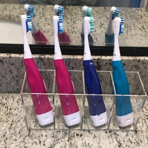 Slimline Electric Toothbrush Holder 4 Divided Slots Rack Caddy Storage Organiser - Picture 1 of 2