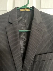 Boys Class Club Dress Suit Jacket Black With Pinstripes Sz 14 Dillard’s Wear - Picture 1 of 5