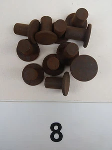 10 Flat Head Mild Steel Rivets 9/32"X 15/32" PACK SIZE 10 rivets. - Picture 1 of 3