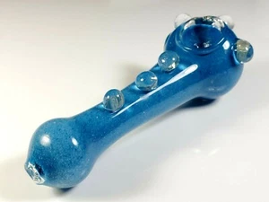 4.5" Tobacco smoking Glass Pipe Bowl thick glass hand  Pipes Blue color - Picture 1 of 9