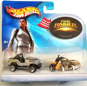 HOT WHEELS ACTION PACK SERIES LARA CROFT TOMB RAIDER JEEP & SCORCHIN SCOOTER - Picture 1 of 6