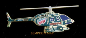 BELL 206B JET RANGER LAPEL HAT PIN UP HELICOPTER HELO KISS FM PILOT CREW TIE TAC - Picture 1 of 24