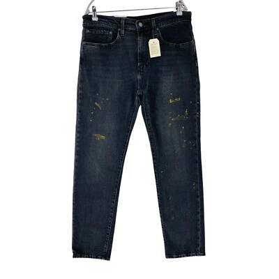 Levi's Premium 502 Hombres Gris Oscuro Estándar Cónico Fit Manchado Vaqueros W34 - Imagen 1 de 4