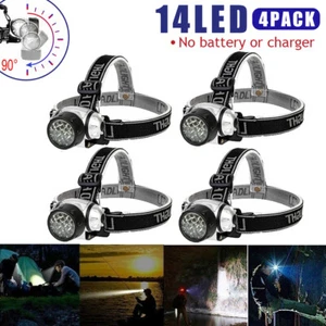 4 Pack 120000lm Waterproof 14 LED Headlamp AAA Headlight Head Light Flashlight - Picture 1 of 24