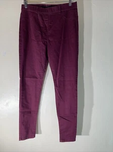 Womens M&Co Uk 14 Berry Red Slim Fit Stretch Denim Jean Jeggings Casual Trousers - Picture 1 of 6