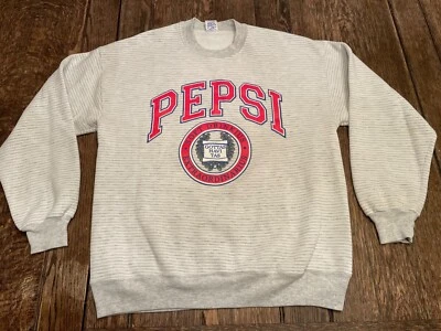 Sudadera vintage PEPSI Soft Drinkius Extraordinarius para hombre XL rayas JERZEES Foto 1 de 4