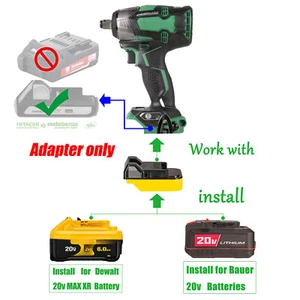 1 Adapter Upgarde for Metabo HPT 18v Tool To for DeWalt 20v or Bauer 20v Battery - Picture 1 of 7