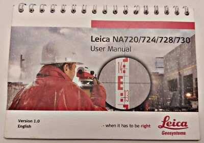 Free Shipping Used Leica AutoLevel Na720/724/728/730 English UserManual - Image 1 of 2