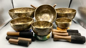 5"-10" Full Moon singing bowl set-set of 7 Full moon singing bowl-Chakra Healing - Picture 1 of 6