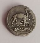 ANCIENT ROMAN SILVER DENARIUS CYBELE & BACCHIUS JUDAEUS. A. PLAUTIUS /55 B.C./