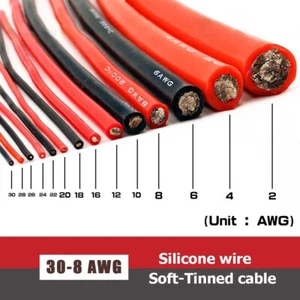 8AWG-30AWG Practical High Temperature Resistant Super Soft Silicone Wire Copper - Picture 1 of 10