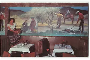 Mural de habitación de marca Western Hills Hotel Fort Worth, TX c1950 postal vintage - Imagen 1 de 2