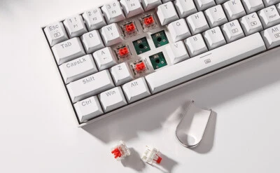 Redragon K630 Dragonborn 60% Wired RGB Gaming Keyboard, 61 Keys, White - Image 1 of 4