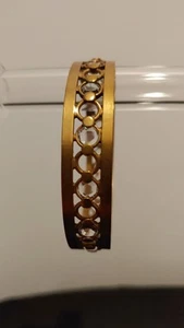 Sorrelli Bangle Bracelet Crystal Brass Tone 8.5 In Signed - Picture 1 of 15