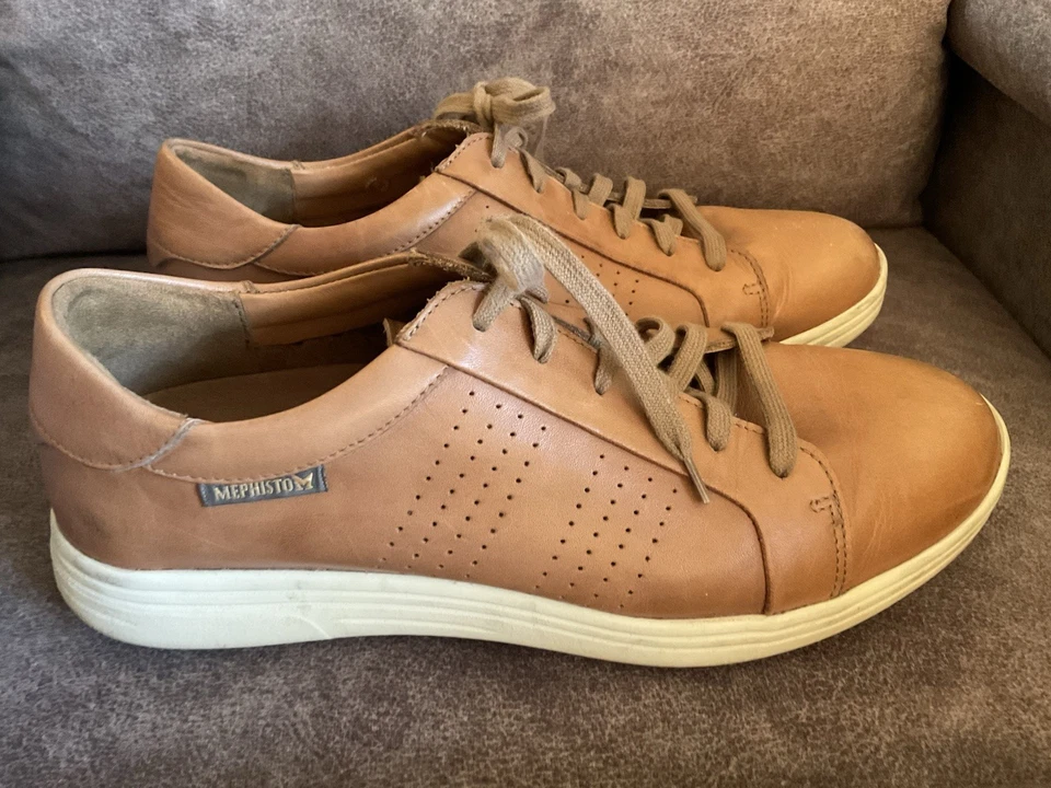 MEPHISTO CITY ТУРИСТИЧЕСКИЕ МУЖСКИЕ РАЗМЕР 8 КОНЬЯК НУБУК КОЖАНЫЕ КРОССОВКИ AIR JET SYSTEM - Изображение 1 из 4