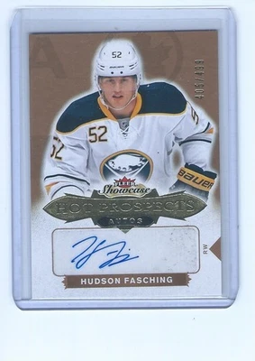 2016-17 Upper Deck Fleer Showcase - Hot Prospects Autos Hudson Fasching #152 /49 - Image 1 of 2