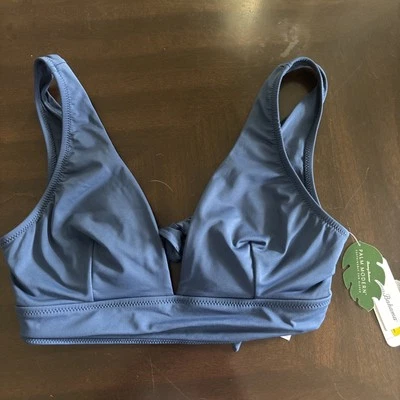 Relaxed Tommy Bahama V Neck Palm Modern bikini top M Navy Midnight Sea NWT - Image 1 of 4