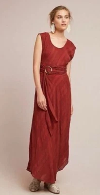 Maxi Vestido Anthropologie Moulinette Soeurs Ginebra Naranja Oscuro Talla 8 Foto 1 de 4
