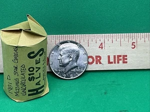 1981D Halves (50C) Full Roll Uncirculated - Missing Stars Grease Strike Error - Picture 1 of 3