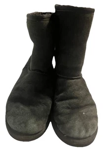 UGG Women's Boots Classic Short Black Suede Fur Lined Slip On size 4 (S/N 5251) - Picture 1 of 5