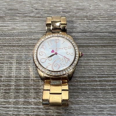 Reloj Betsey Johnson Mujer 39mm Pavé Tono Oro Rosa Brillante Cristal Necesita Batería Foto 1 de 4
