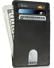 Vegan Leather Slim Minimalist Front Pocket Cardholder Wallets For Men RFID