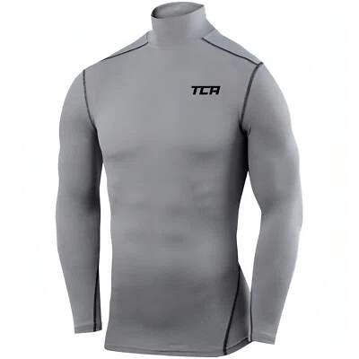 TCA Pro Performance Mock Junior Compression Top Grey Long Sleeve Kids Running - Image 1 of 2