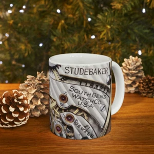 1920s South Bend Studebaker Mechanical Pocket Watch 21 Jewels Exposed Gear Mug - Picture 1 of 13