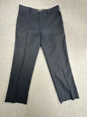 Jack Nicklaus 裤子男式 36x30(29) 蓝色格子斜纹布高尔夫直休闲平底 — 第 1/4 张图片