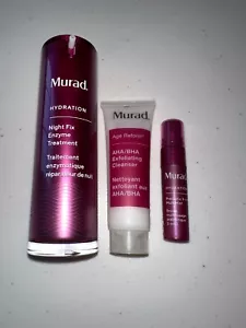 Murad Night Fix 1 oz, AHA/BHA Exfoliating Cleanser 1 oz, Prebiotic Mist 0.14 oz - Picture 1 of 7