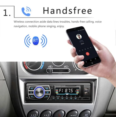 1 Din Car MP3 Player In-Dash Bluetooth Car Radio Audio Head Unit  FM/USB/AUX/TF - Image 1 of 4