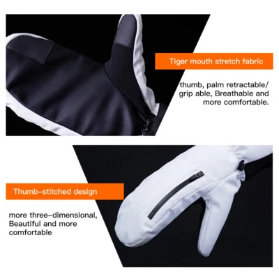 (GREY L)Snowboard Mittens For Women Men Waterproof Ski Touchscreen S BBY - Image 1 of 4