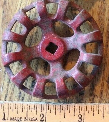 one red Vitg 2.5" valve faucet part handle Steampunk Art iron spoke wheel gear Cover