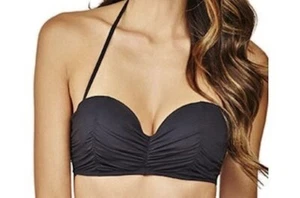 RADIO FIJI Ruched Desert Black Push Up Cheeky Bikini 2 pc Swim Suit NEW Womens L - Picture 1 of 11