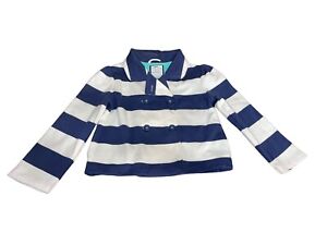 Gymboree Girl's Size 4T-5T Navy Striped Cotton Pea Coat Retail $44.95