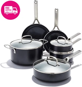 Agility 10-Piece Cookware Set, PFAS-Free Nonstick, Induction, Oven Safe, Black - Picture 1 of 12