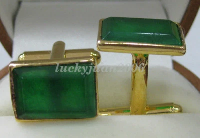 Mens Cufflinks Shirt Clip Cuff Links Round/Square Pearl Jade Party Occasion - Image 1 of 4