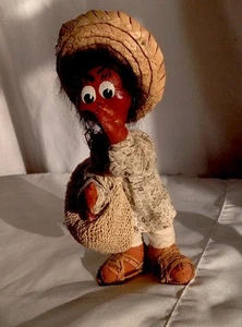 Handgefertigte mexikanische Puppe Mann mit Tasche Stroh - Bild 1 von 5