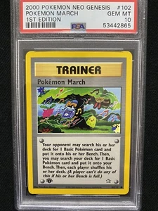 Pokémon Neo Genesis 2000 primera edición Pokémon marzo 102/111 PSA 10 gemas como nuevo - Imagen 1 de 1