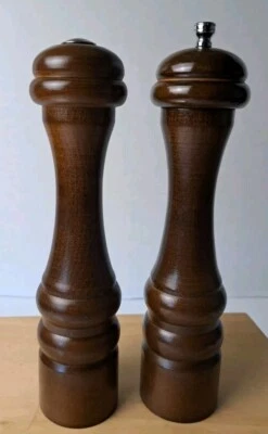 Винтажная деревянная солонка и мельница для перца Olde Thompson ореховая пара 9,5 дюйма США - Изображение 1 из 4