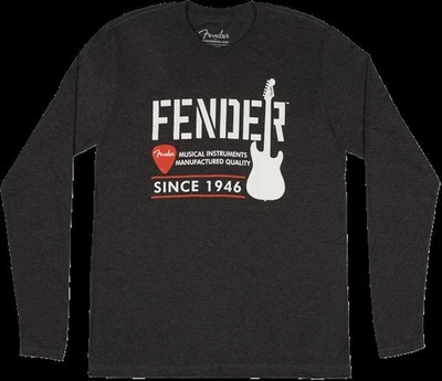 Подлинный Fender промышленный длинным рукавом футболка в темно-серый - XXL логотип футболка - Изображение 1 из 3