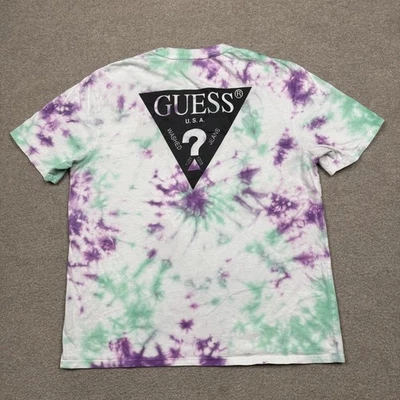 Camisa para hombre GUESS talla M blanca manga corta tie dye gráfica camiseta de gran tamaño informal Foto 1 de 4