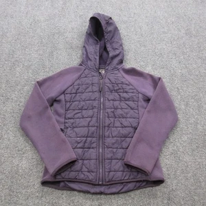 Athleta Girl Jacket Girls XS 6 Purple Quilted Hooded Full Zip Outdoor Damage - Picture 1 of 17